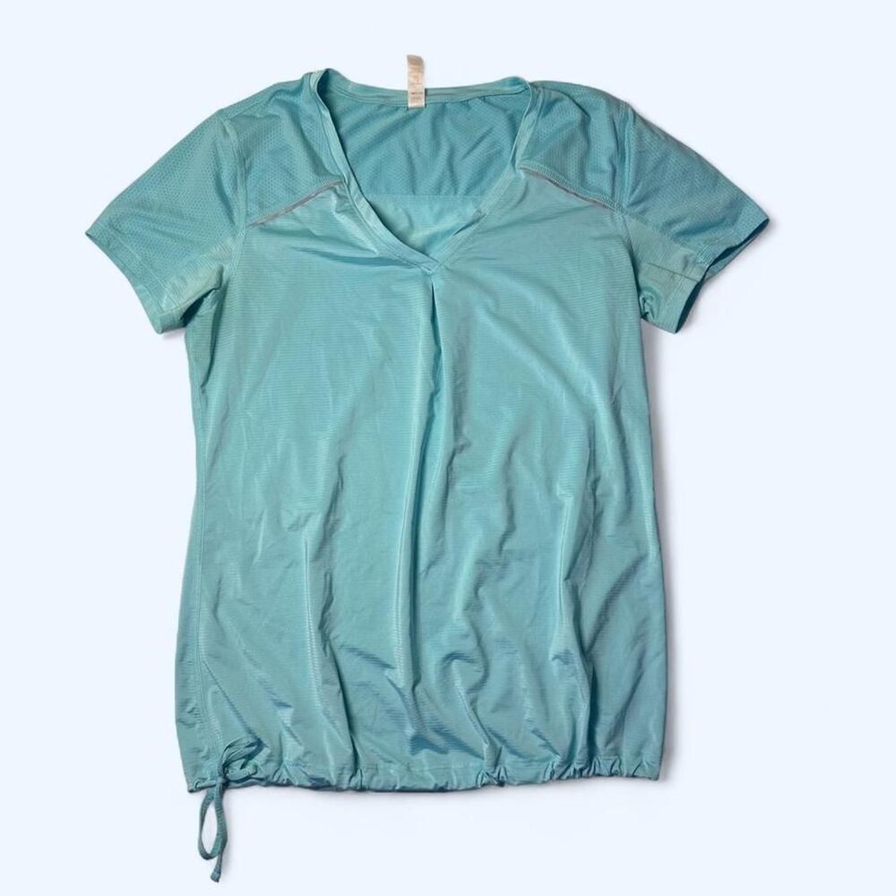 Lucy "Zen Out" Turquoise Cinched-Hem Active Tee Size M
